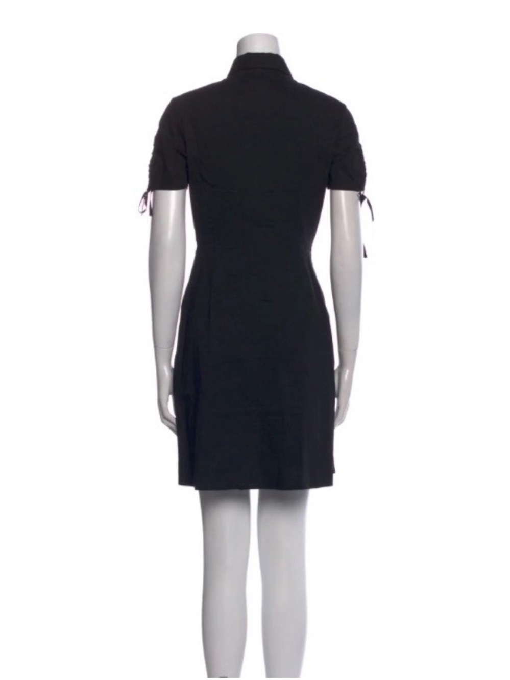 Black Linen Blend Theory Mini Dress - Picture 3 of 10